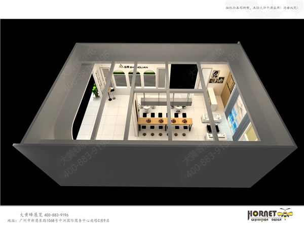 大黃蜂展覽設(shè)計(jì)-眾簾展臺頂部效果圖